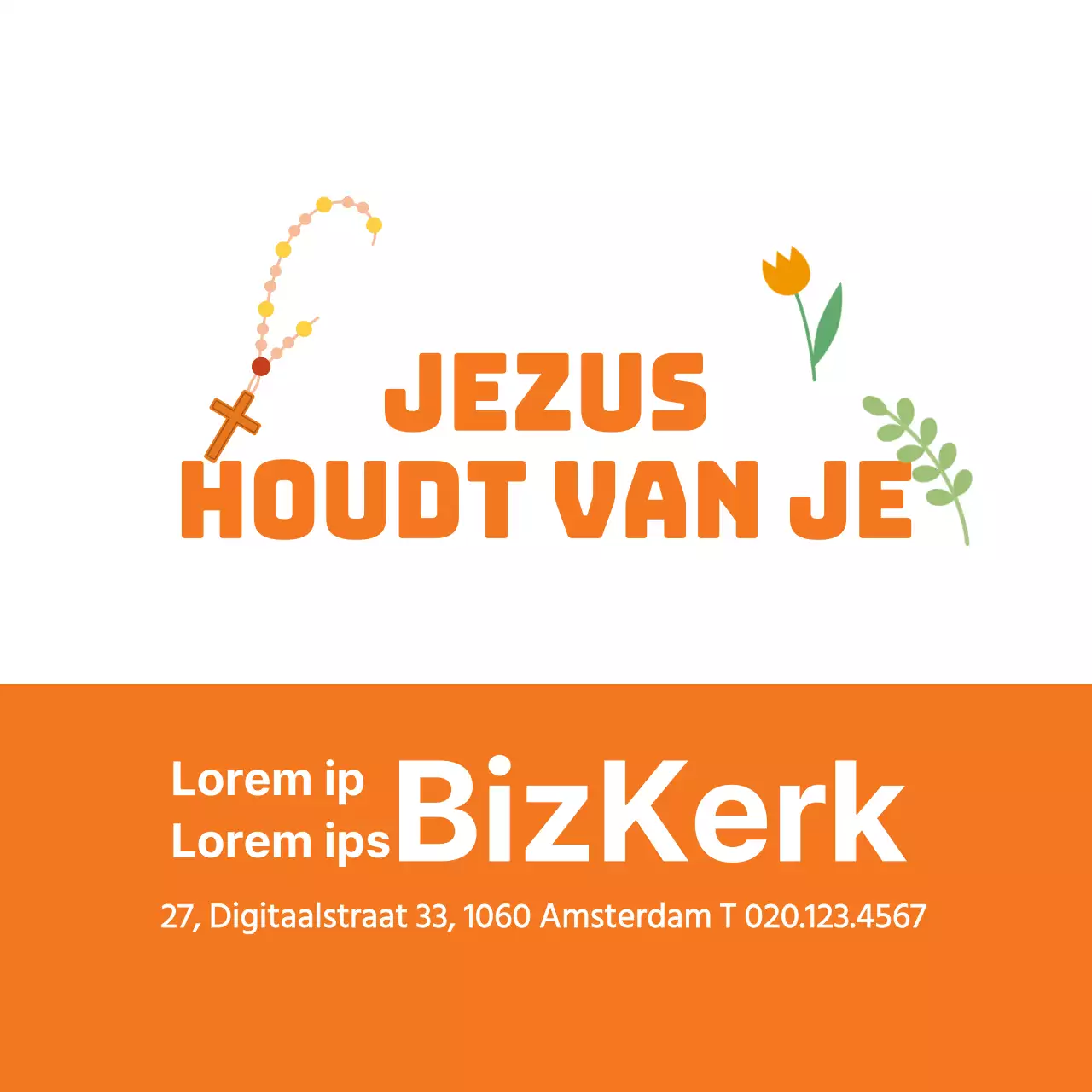 Oranje eenvoudige illustratie kerk