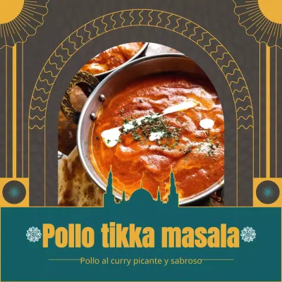 Introducción al kit de comida india geométrico amarillo y verde