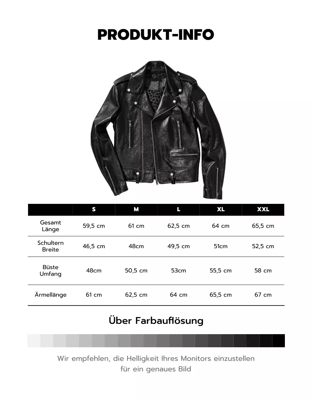 Lederjacken-Shop mit schwarzem und blauem Bild-Layout