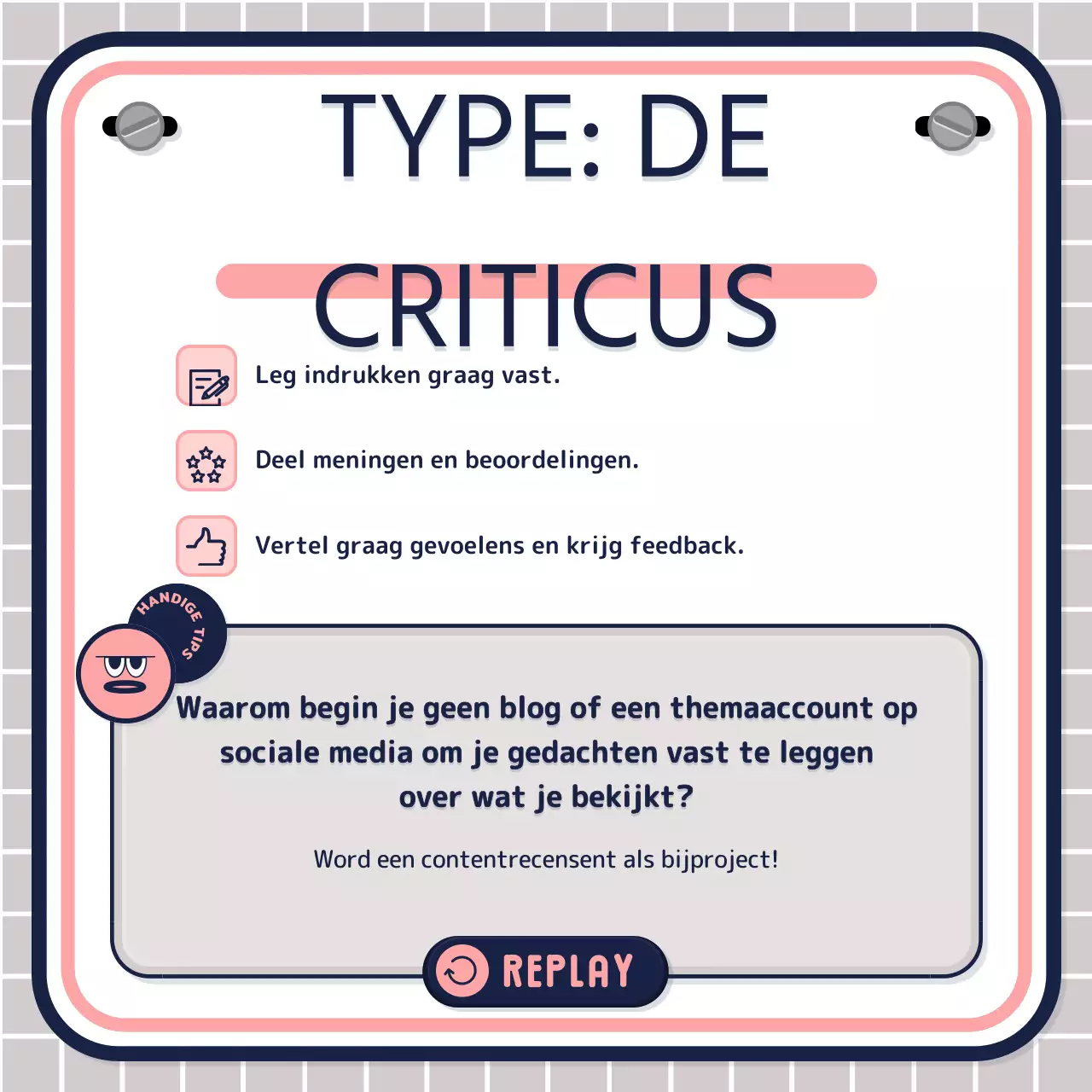 Eenvoudige tekstgestuurde quiztest in roze mauve navy