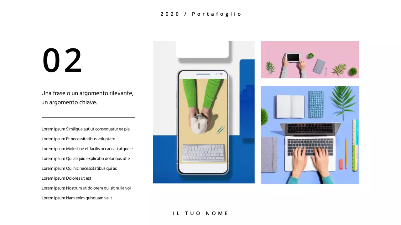 Un portfolio semplice in bianco e nero