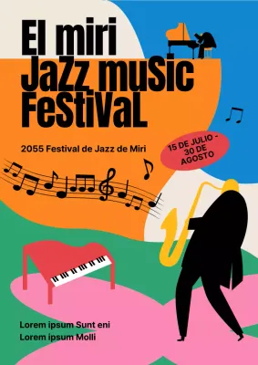 Material promocional kitsch en naranja, verde y rosa