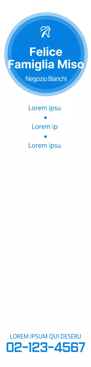 Concetto blu e pulito per la promozione di uno studio dentistico