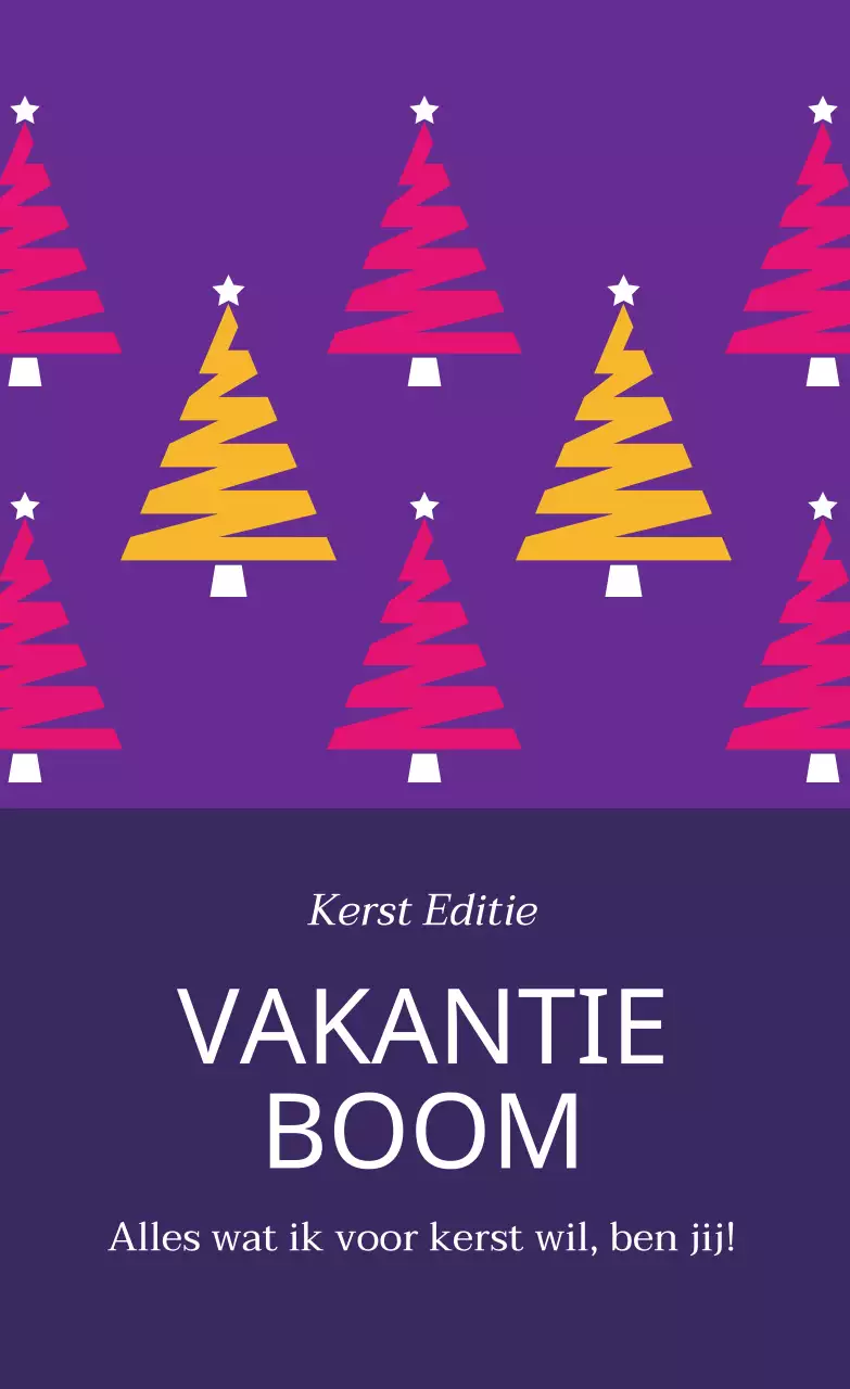 Paars roze geel boom patroon kerstcadeau labels