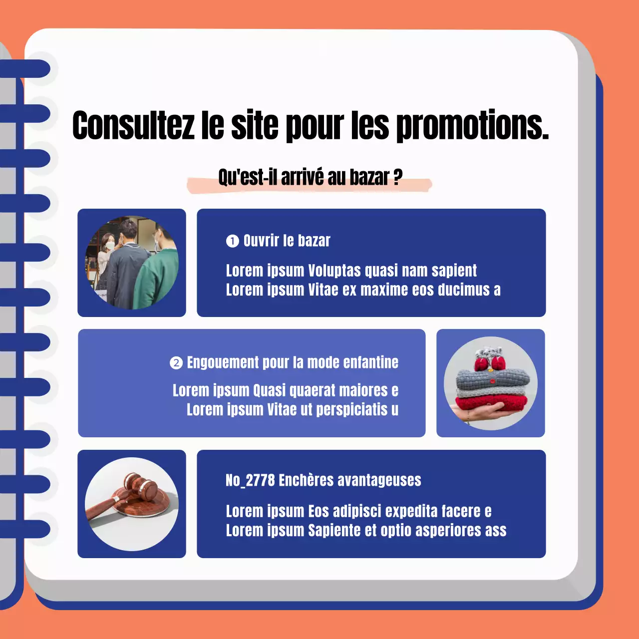 Rapport sur le bazar de l'événement Orange et bleu