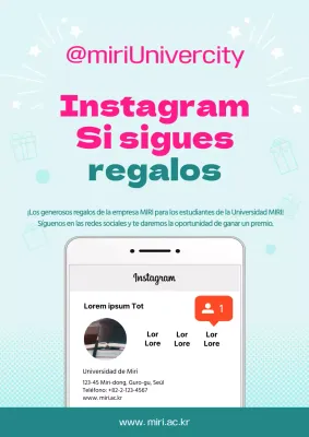 Evento de amigos en Instagram de la Universidad de Miri