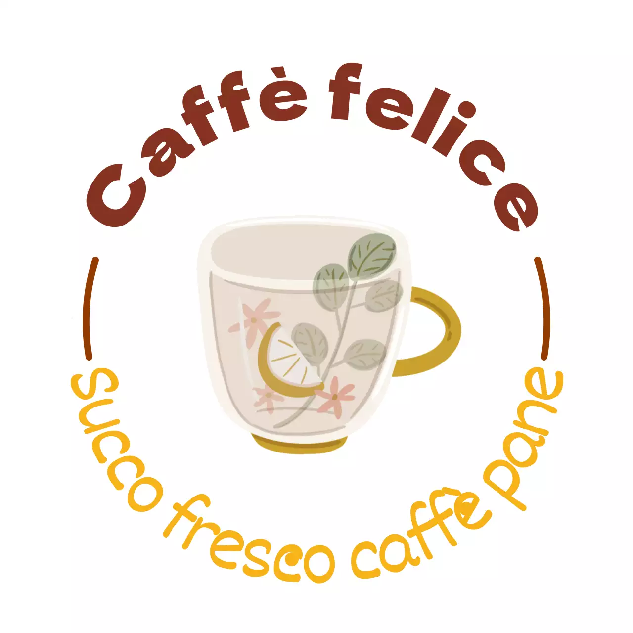 Etichetta del caffè con illustrazione su sfondo bianco