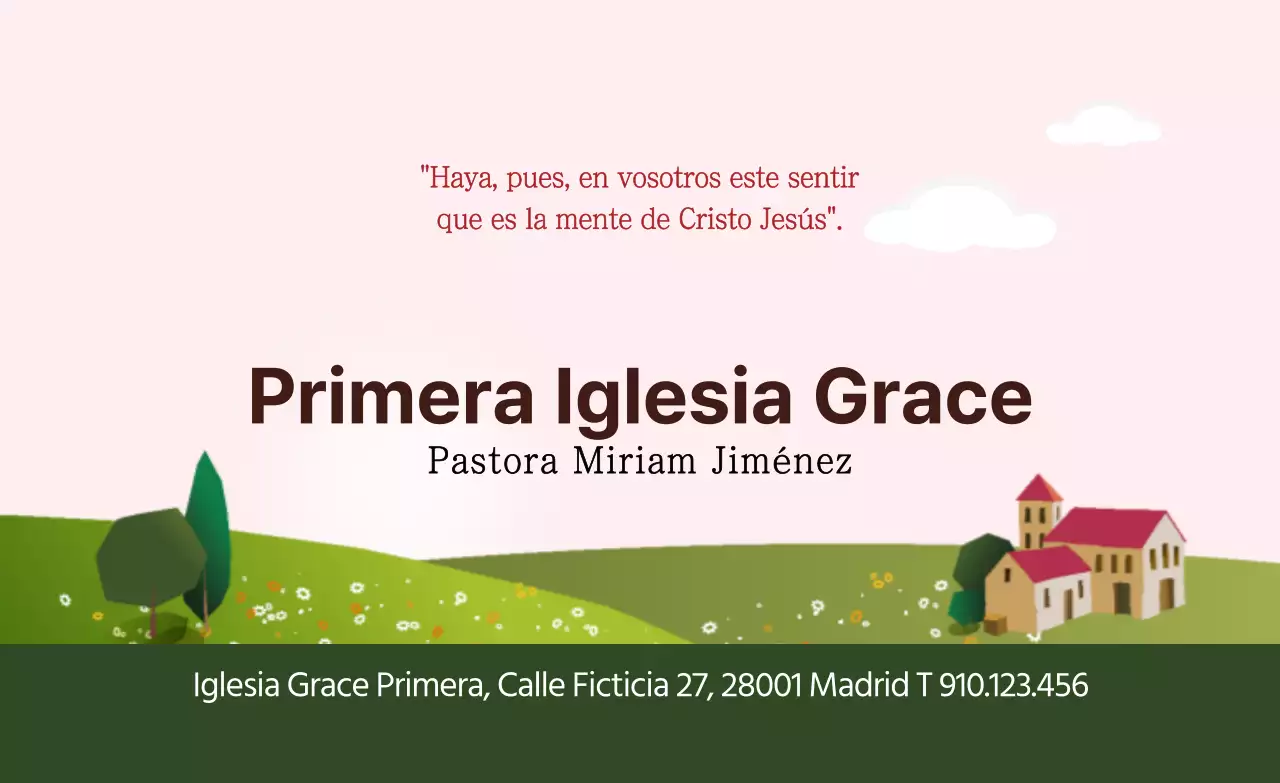 Verde rosa jardín de flores ilustración iglesia