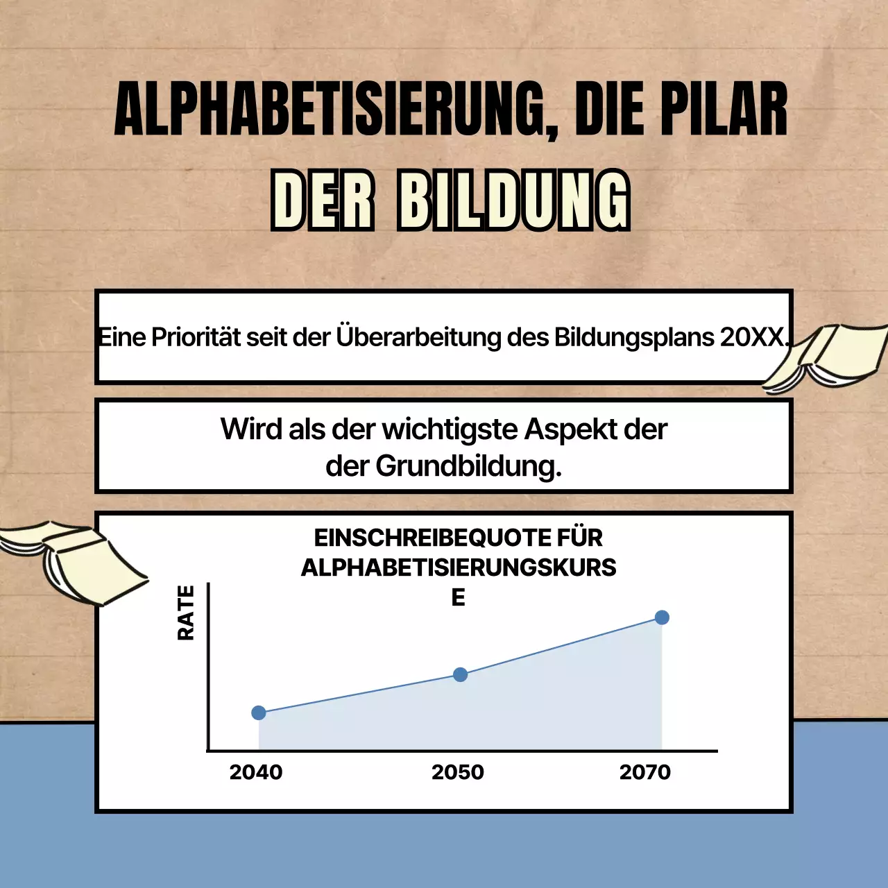 Alphabetisierungsakademie mit niedlichen Illustrationen in Rot und Schwarz