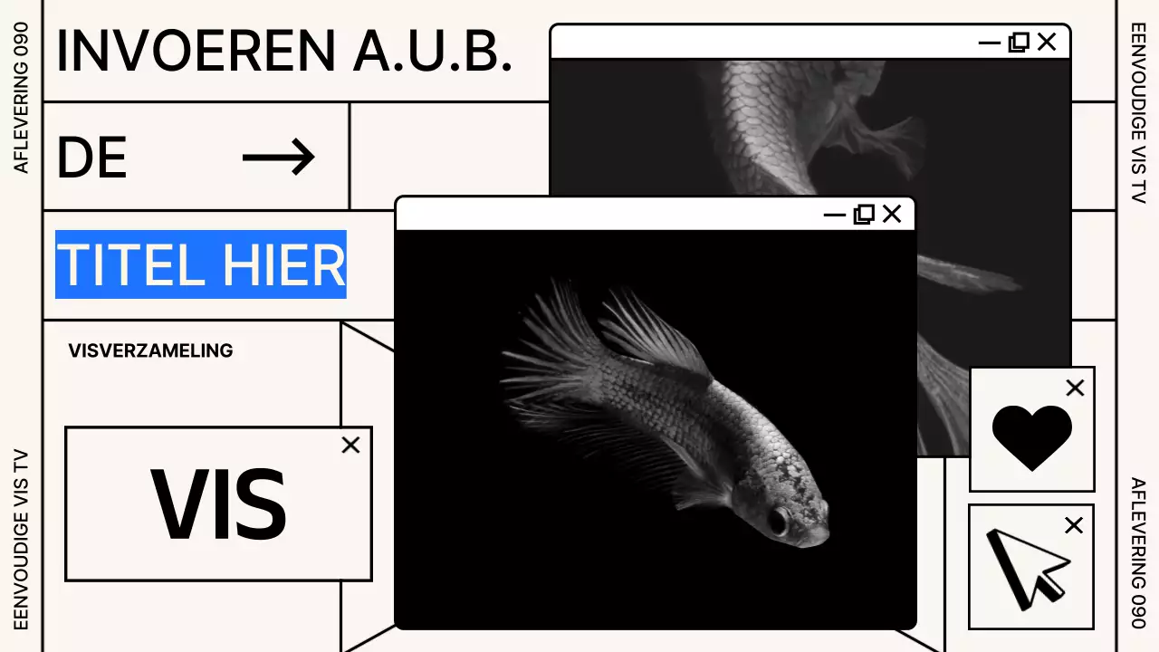 Raamconcept in zwart en beige Vis houden