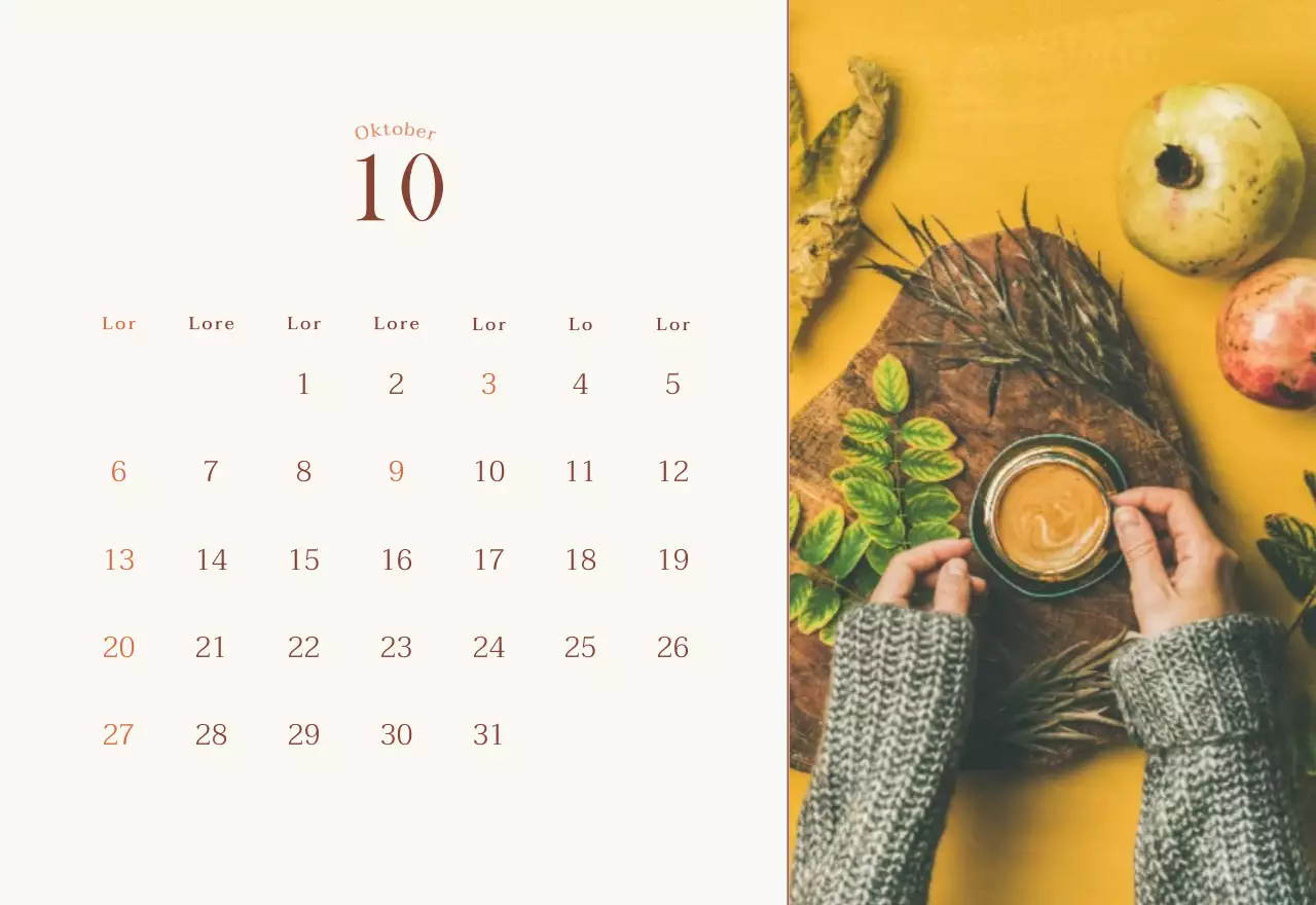 Emotionele fotolay-out voor café in beige en bruin