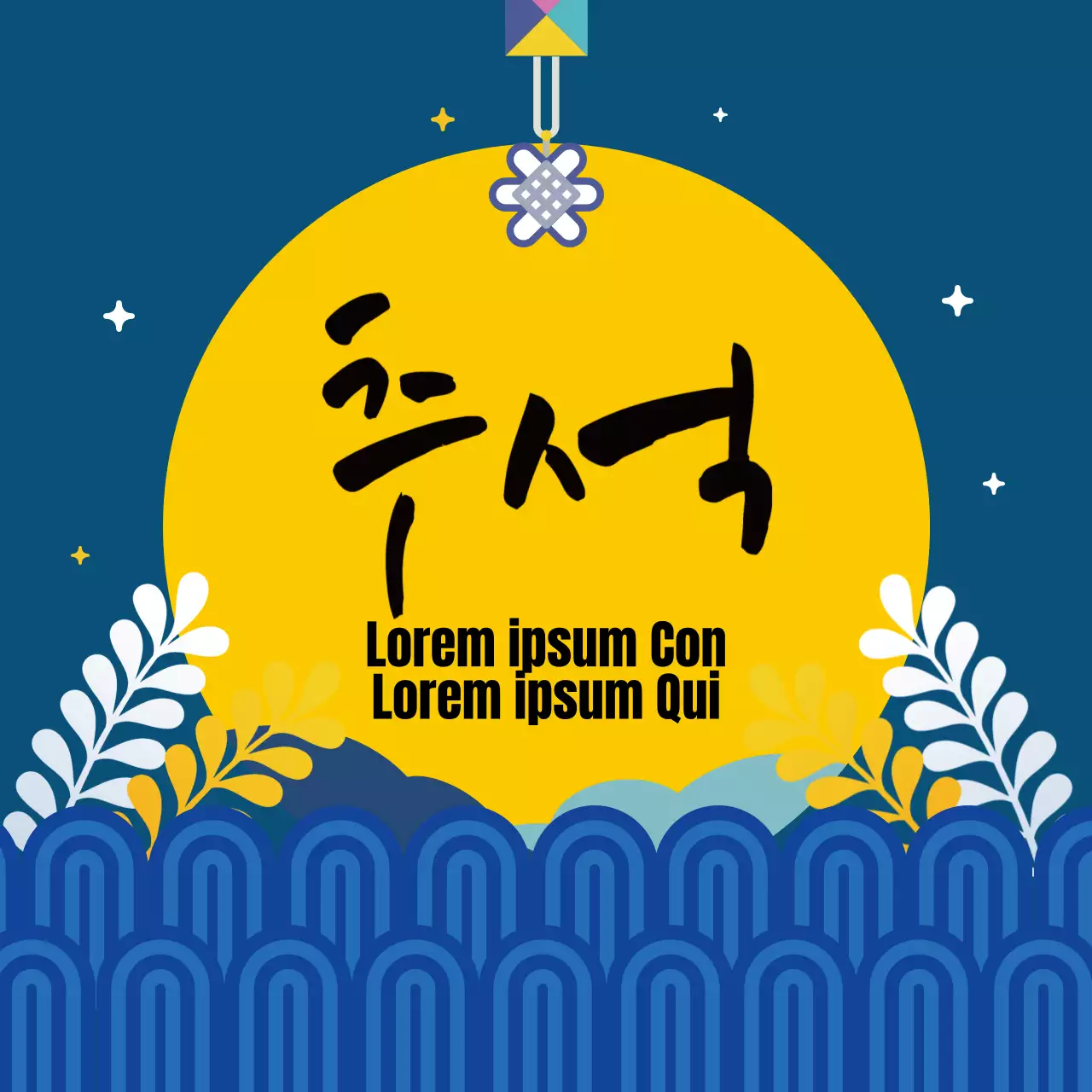 Marineblau saubere Illustration Chuseok Danksagung