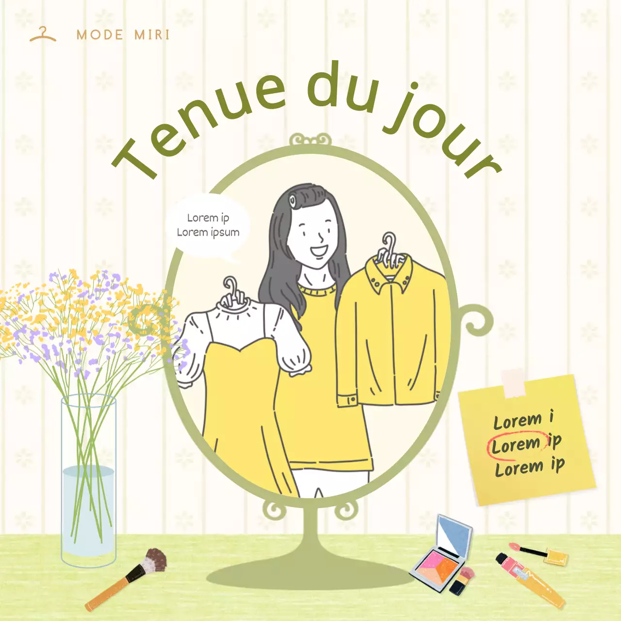 Vêtue de CardNews jaunes et chartreuses