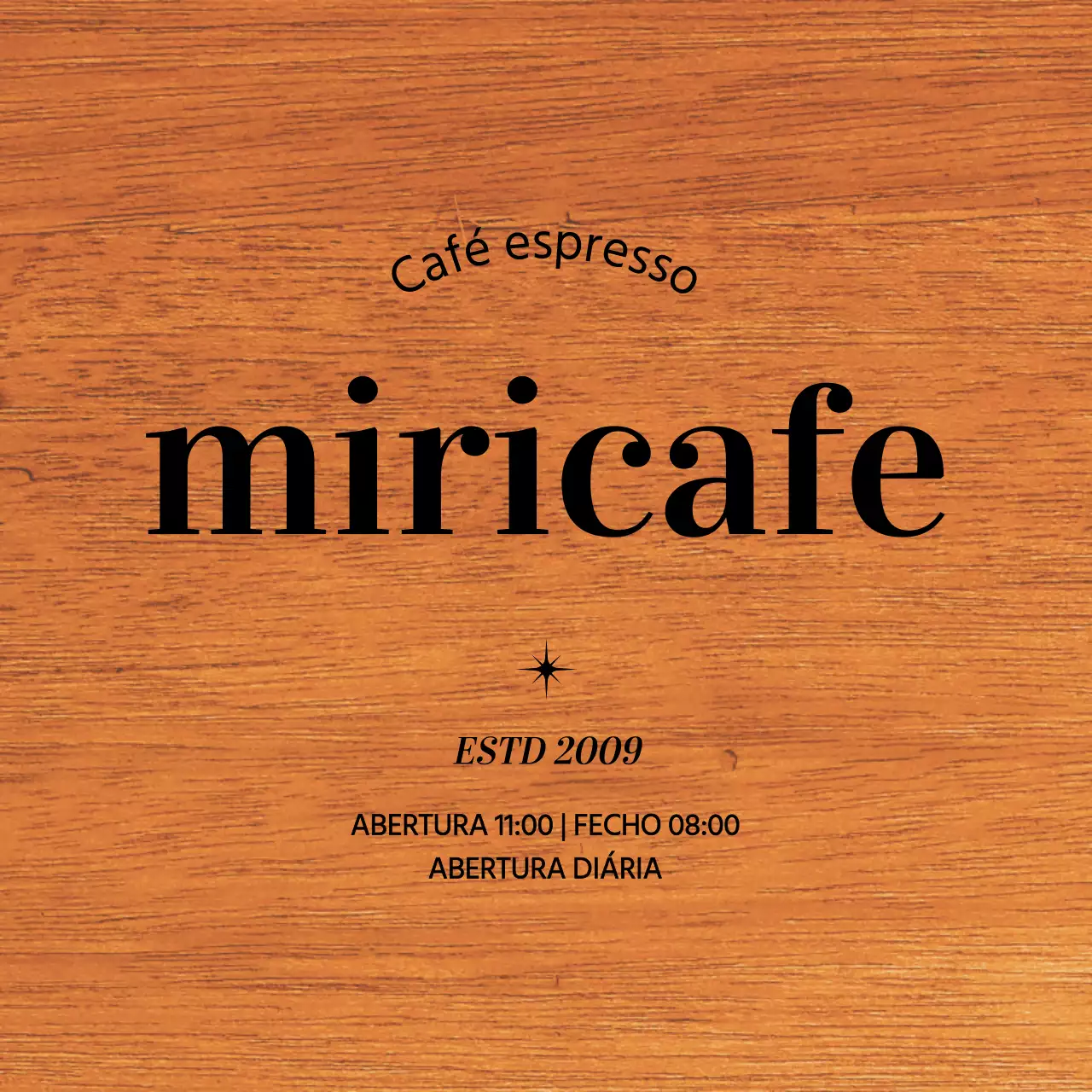 Design simples de café com texto a preto
