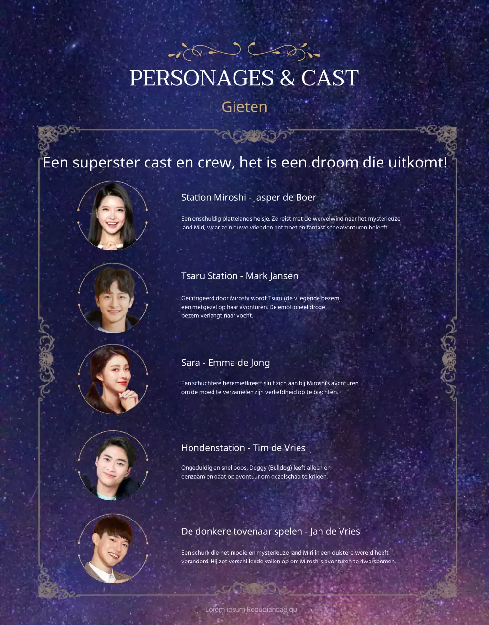 Een magische sterrenmusical in paars en blauw