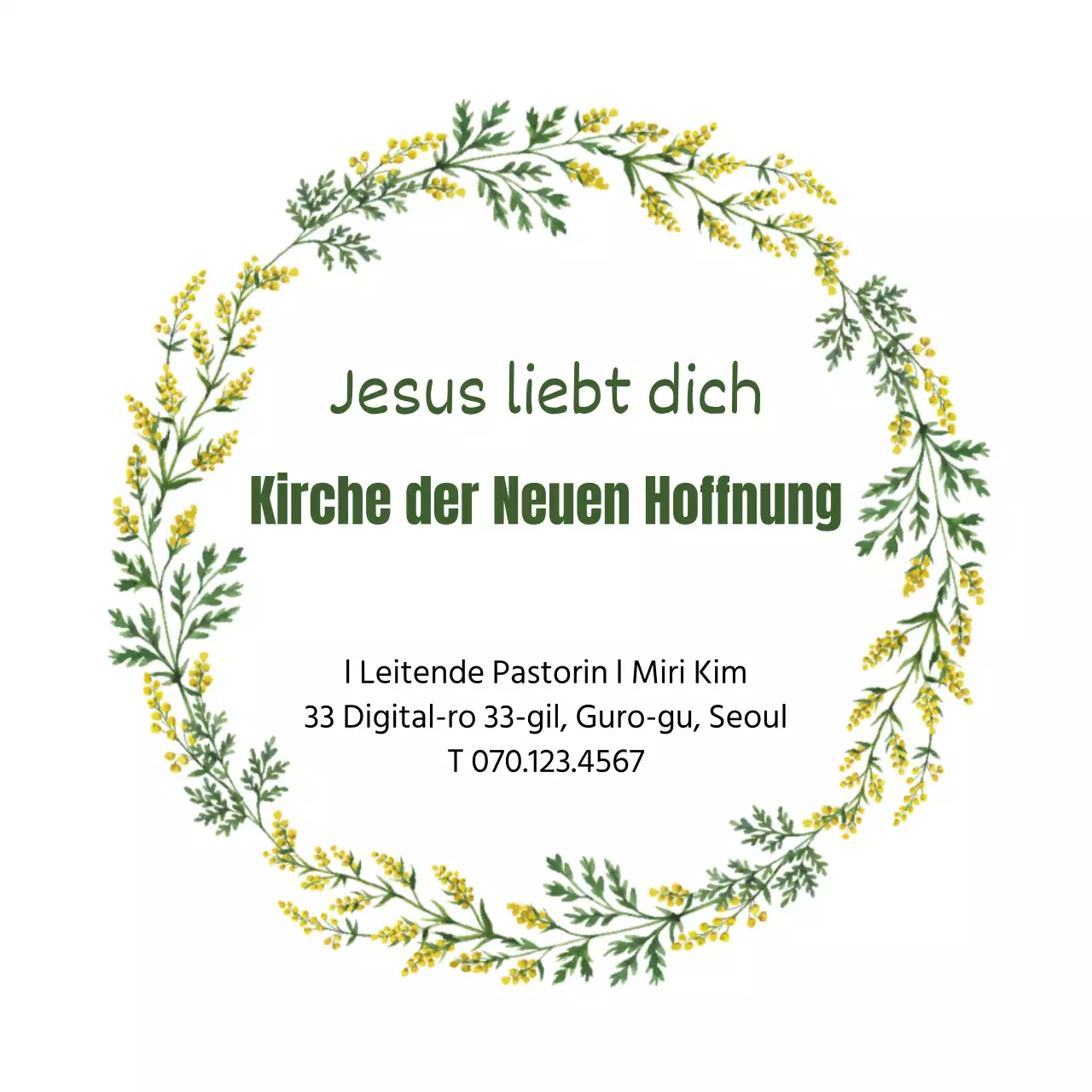 Grüner Vintage-Illustrationsrahmen Kirche