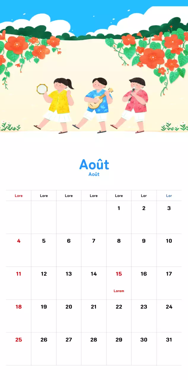 Un calendrier du Nouvel An chaleureux et illustré