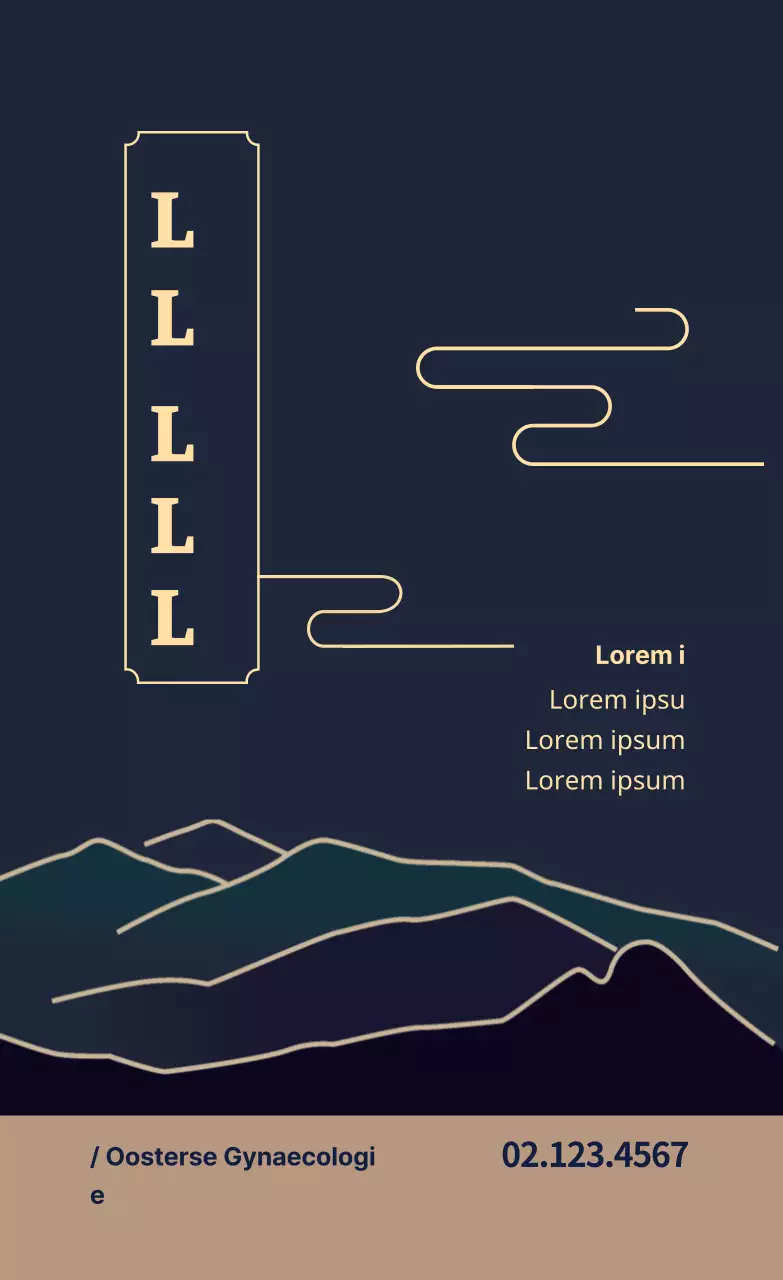 Blauwe traditionele oosterse geneeskunde kliniek reclame label