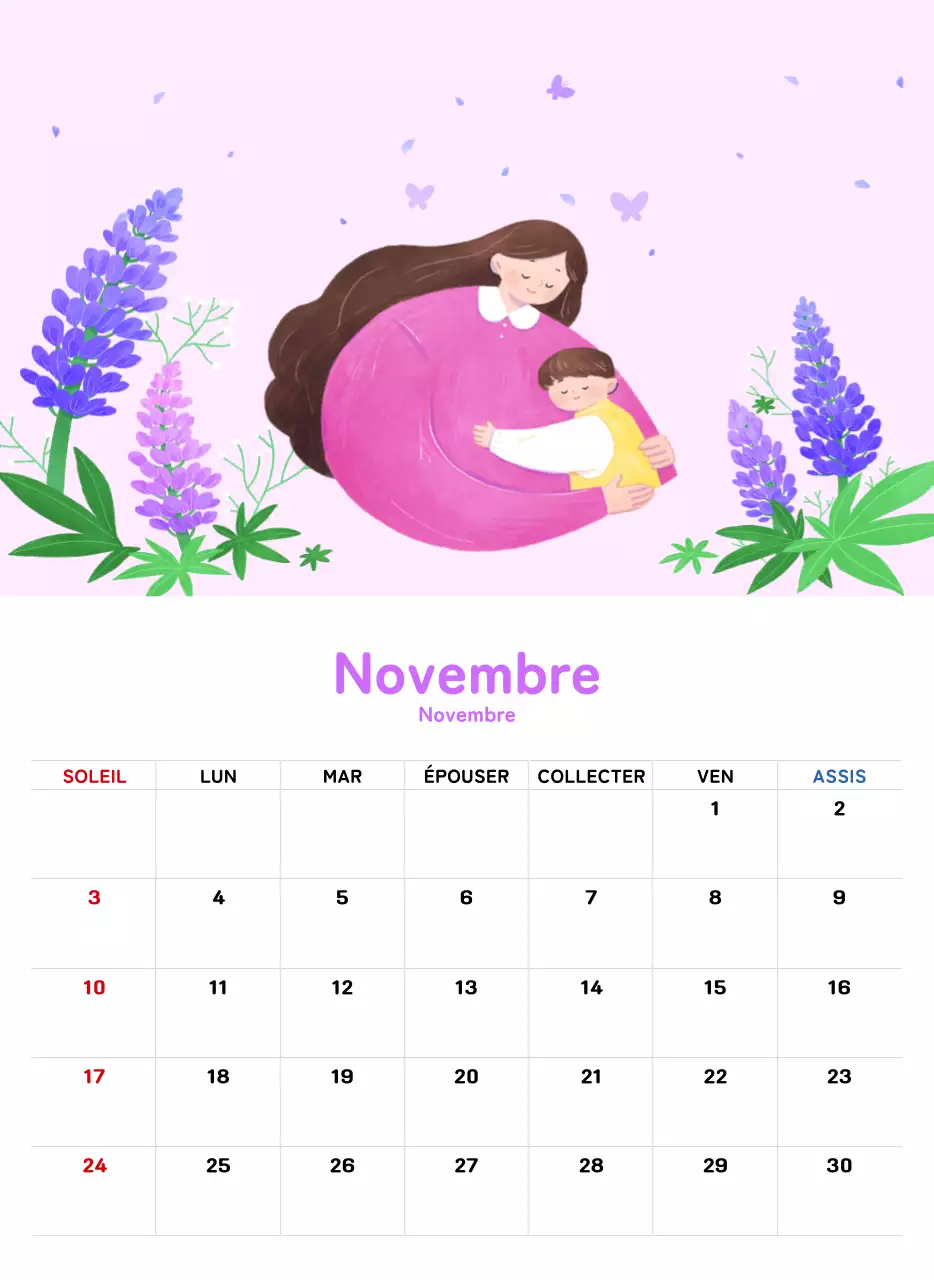 Un calendrier du Nouvel An chaleureux et illustré