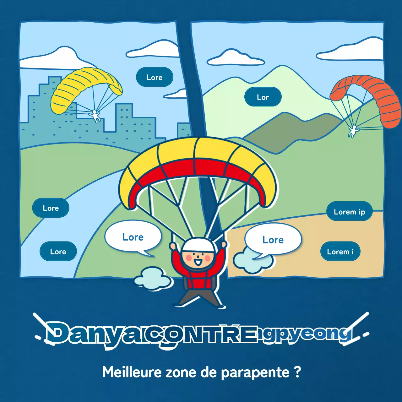 Carte illustrée de la marine pour le parapenteCouverture de la lettreInstagramSnapchat