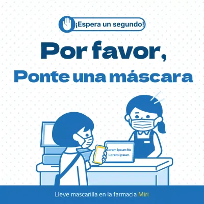 Notificación de fase de máscara con punto de color azul