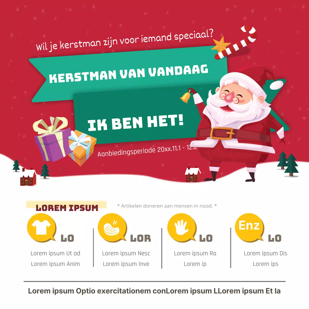 Kerstmannen delen groepen