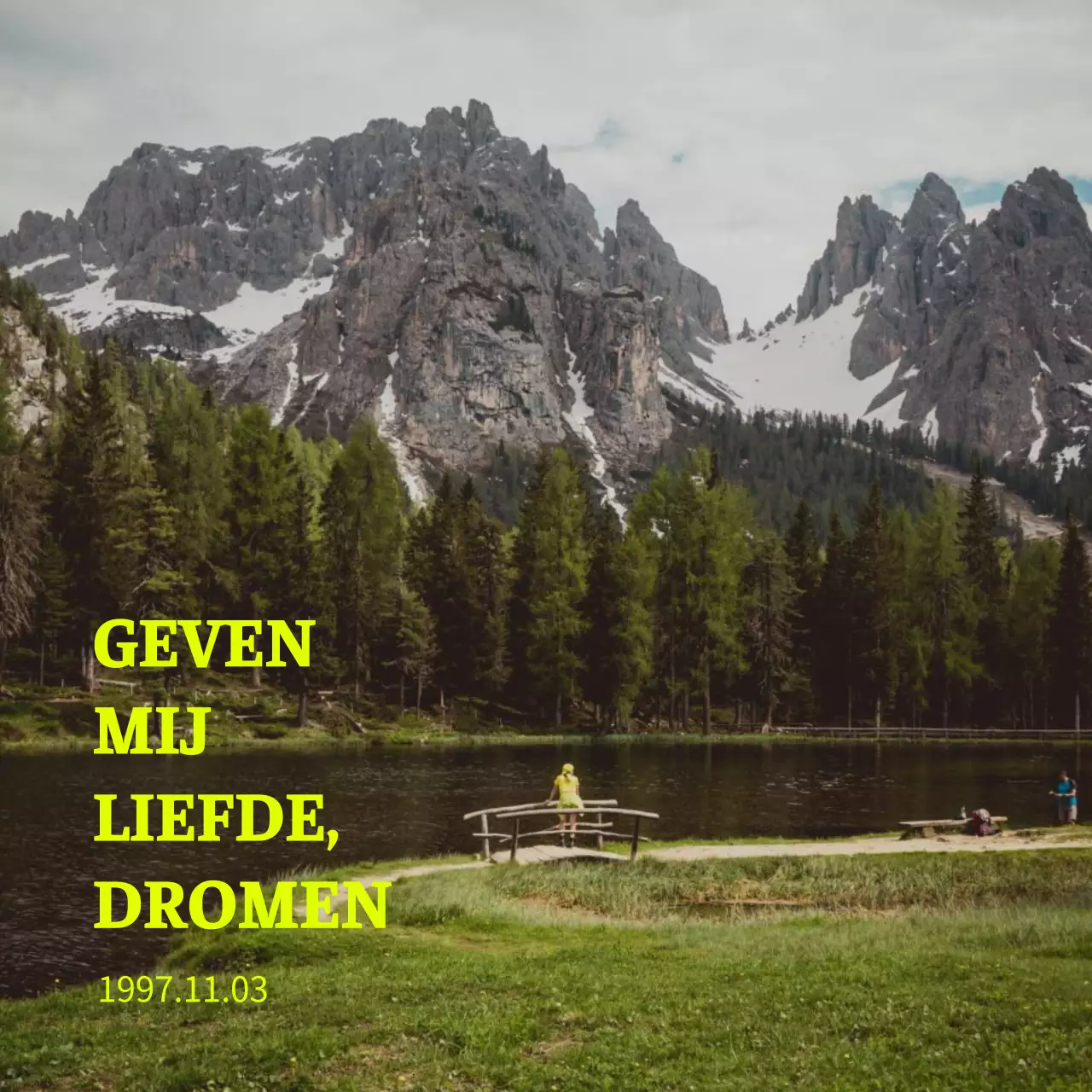 Merchandise met rustgevende, vintage foto's met fluorescerende groene accenten