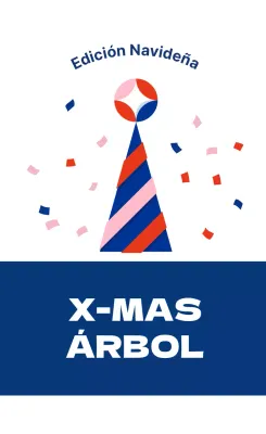 Etiquetas navideñas ilustradas azul rojo