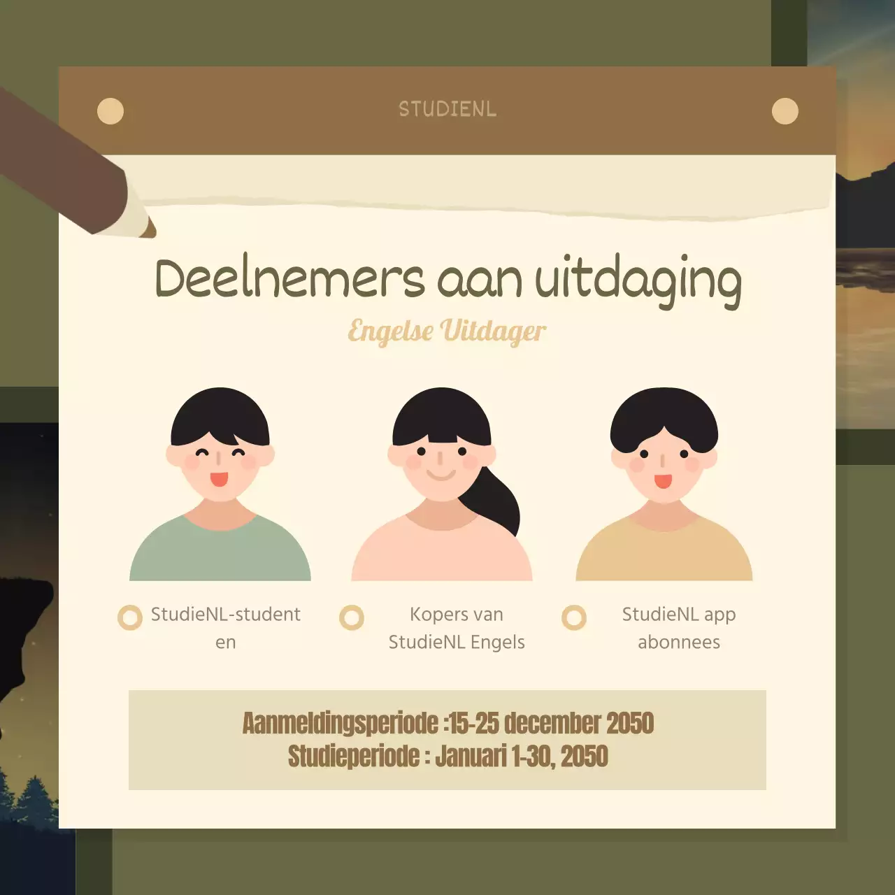 New Year's English Habits Challenge in Bruin en Groen