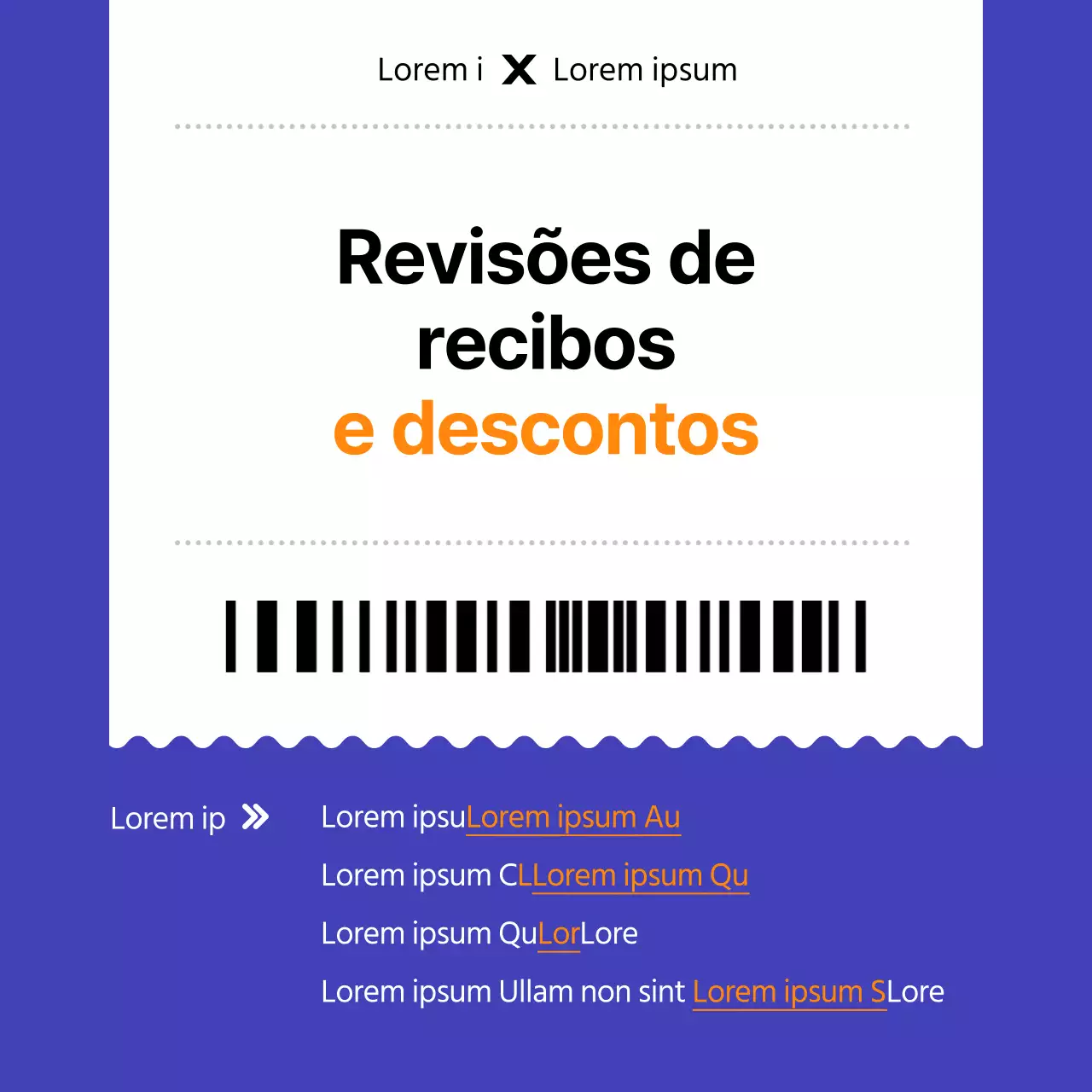 Anunciar um evento de desconto de revisão básica azul e branca