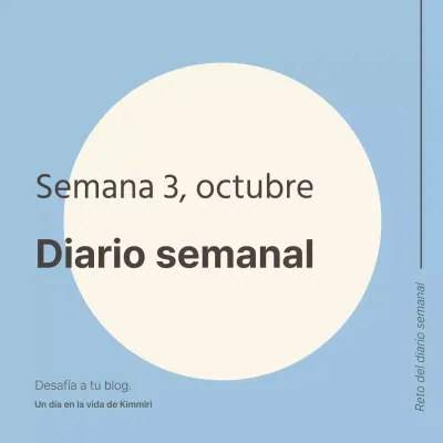 Agenda semanal sencilla portada reto en azul claro y marfil