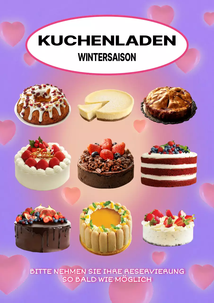 Ein Menüführer für kitschige Torten in Lila und Pink