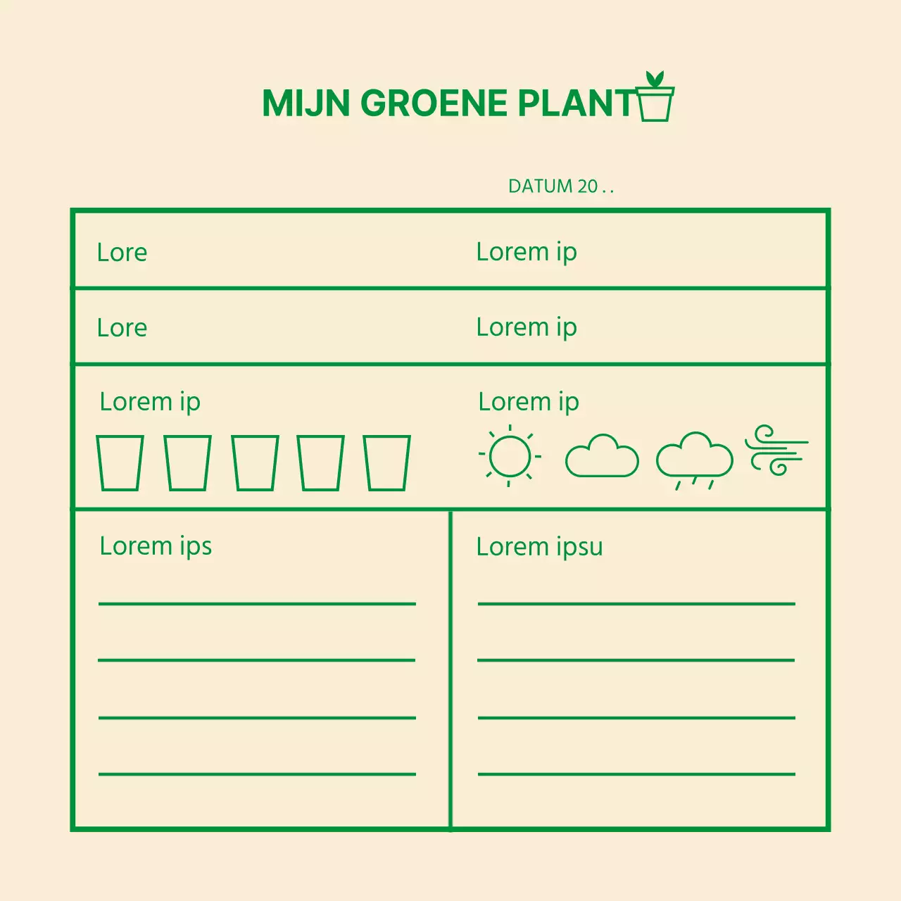 Groen pictogram Eenvoudige geschiedenis