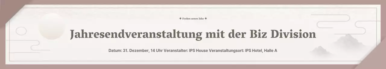 Veranstaltungen zum Jahresende