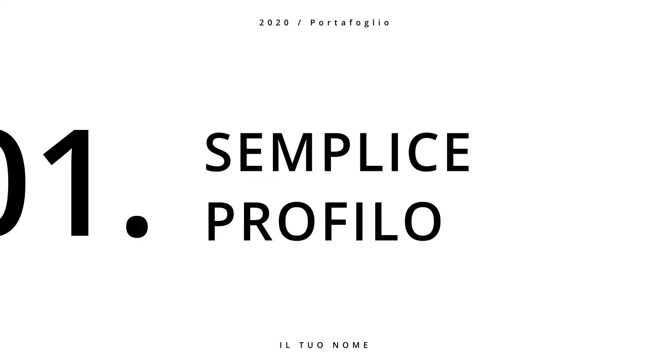 Un portfolio semplice in bianco e nero