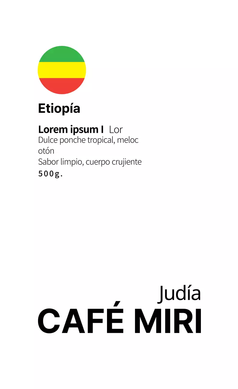 Bandera blanca etiqueta café en grano limpio