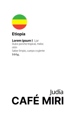 Bandera blanca etiqueta café en grano limpio