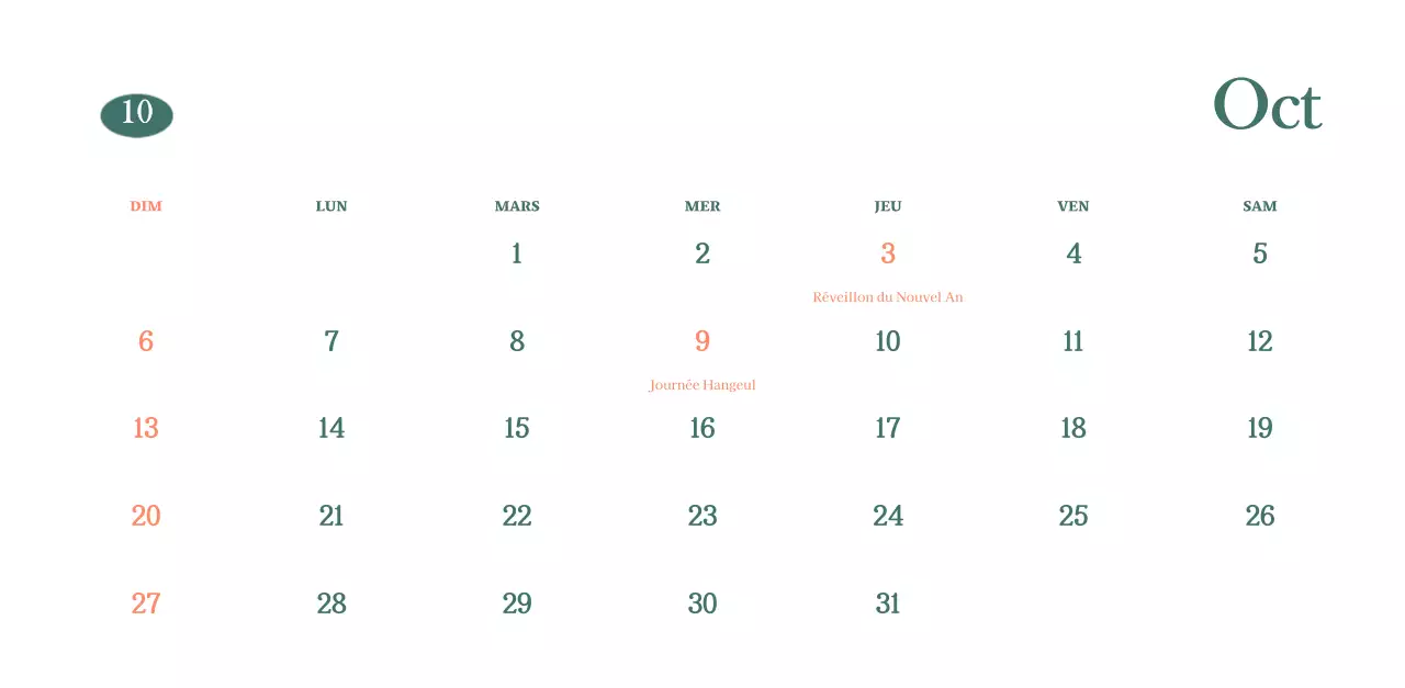 Calendrier des cafés avec recommandation de la boisson du mois