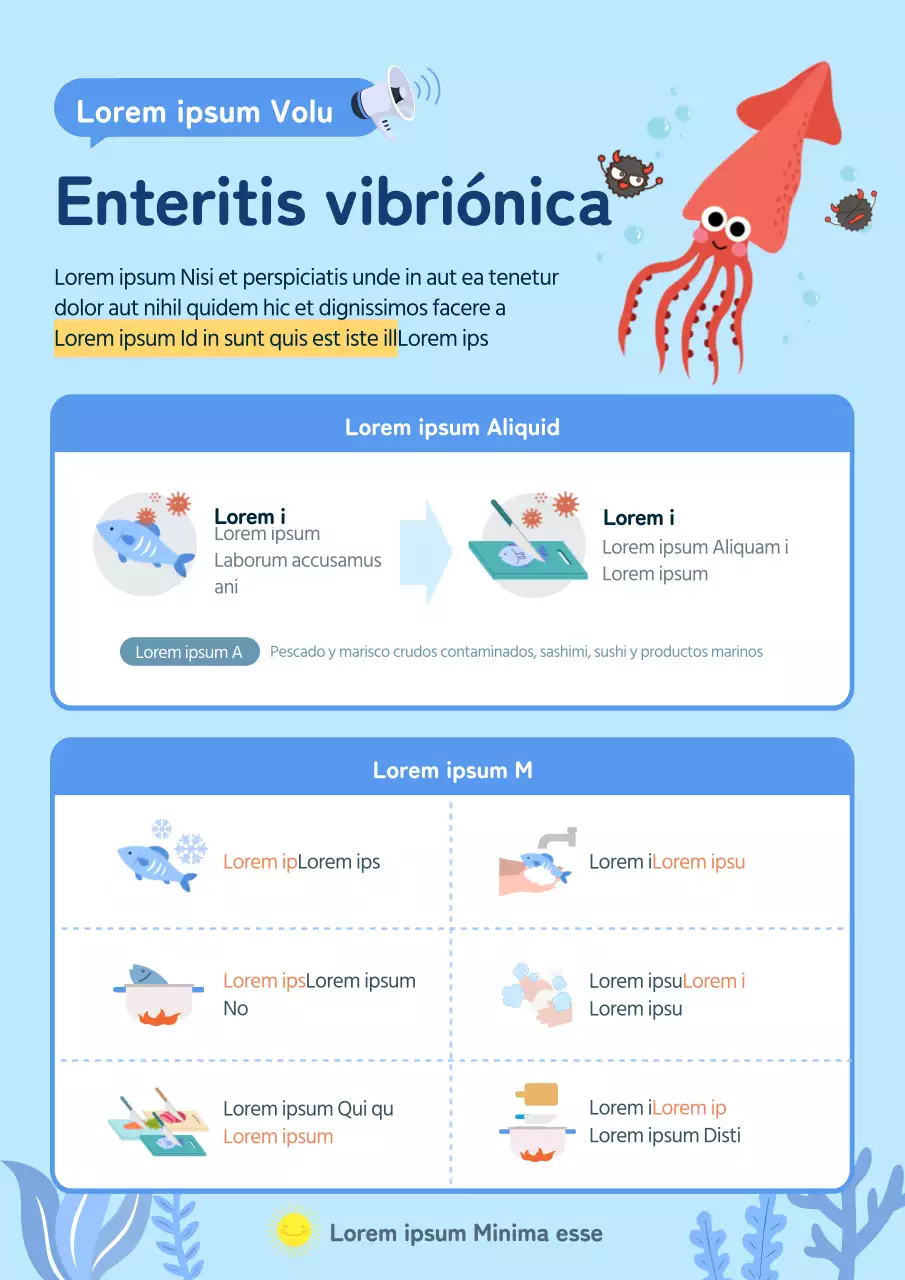 Guía de alerta contra la intoxicación alimentaria por Vibrio Blue's Natural Enteritis