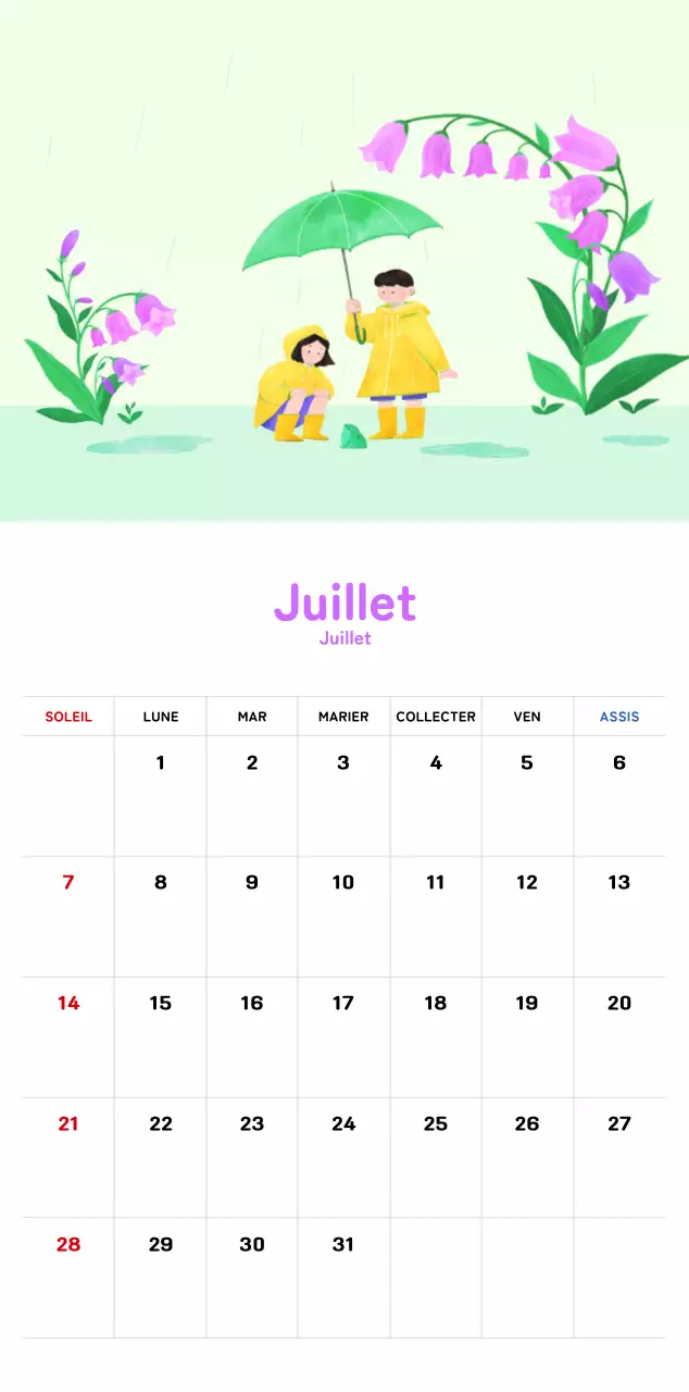 Un calendrier du Nouvel An chaleureux et illustré