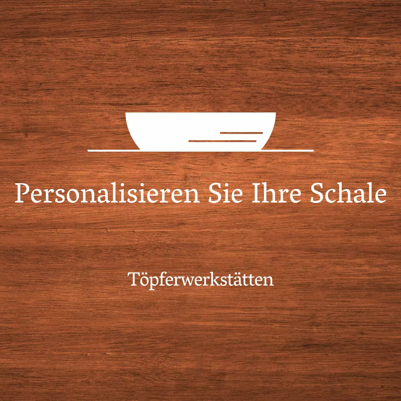 Ein einfaches Werkstattschild mit weißem Text und einer Schalenillustration