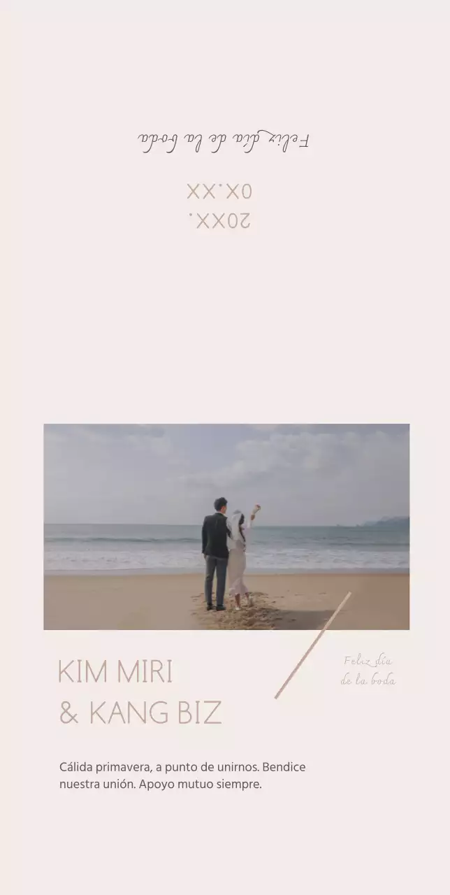 Invitación de boda con fondo beige