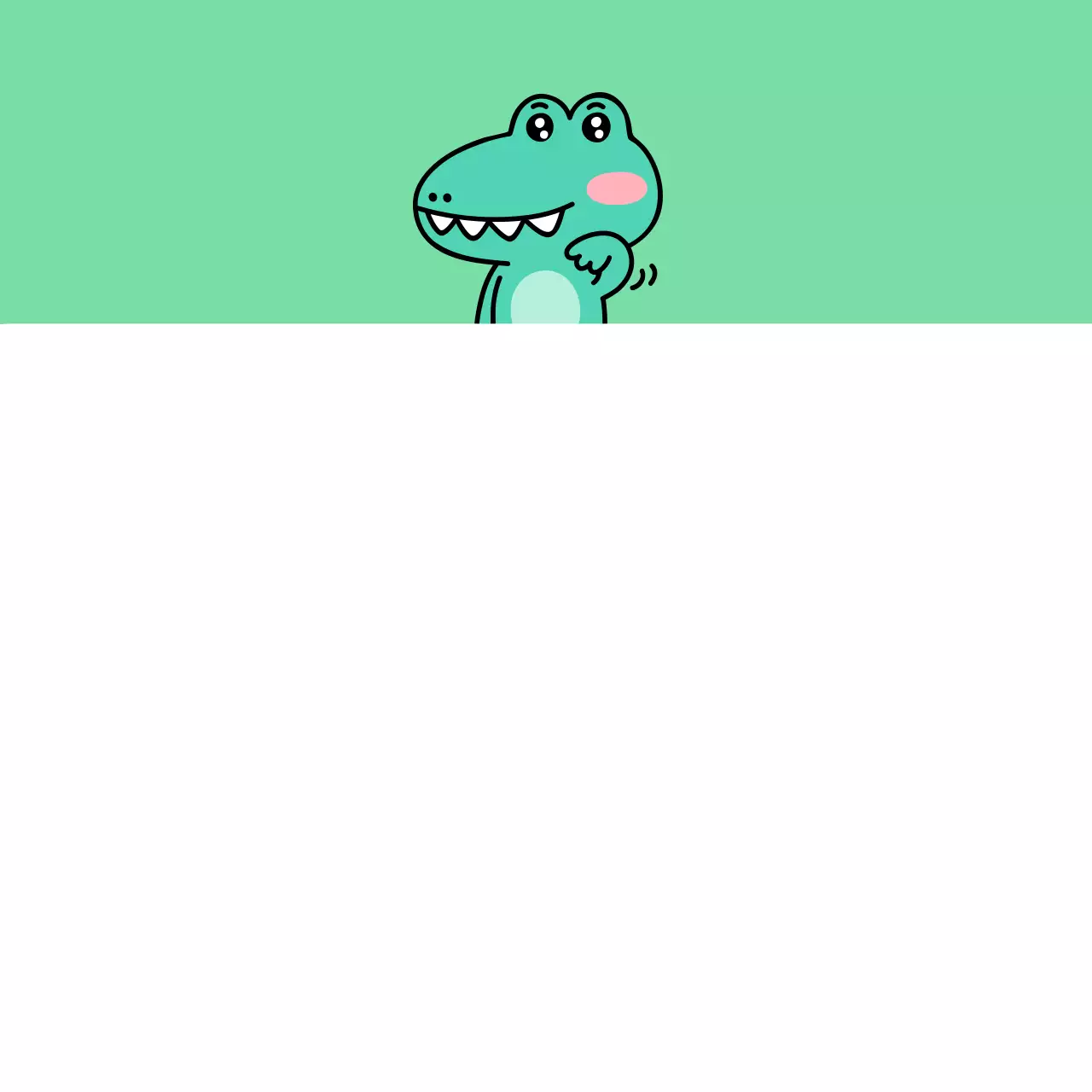 白緑色のかわいい赤ちゃんのイラスト