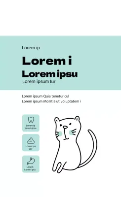 icono de ilustración azul claro etiqueta de mascota ordenada