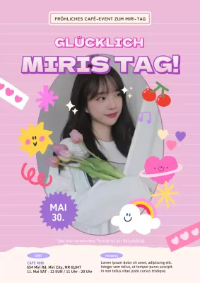 Niedlicher lila Aufkleber Event