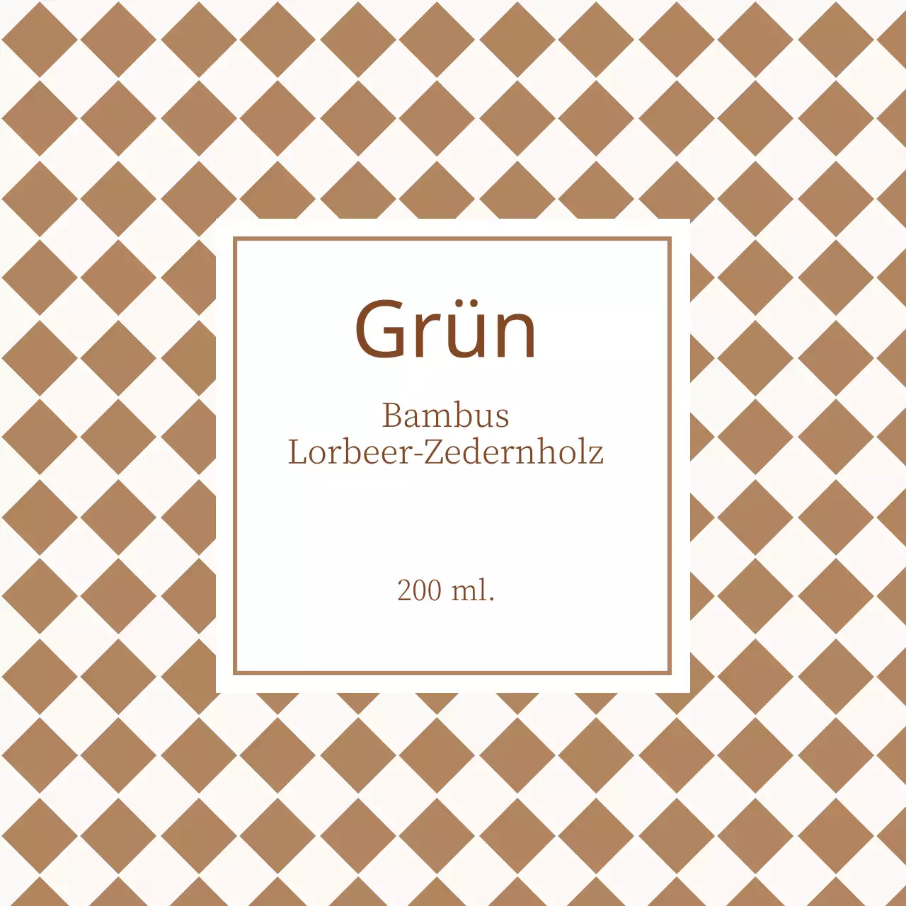 Braunes, kariertes Etikett für den Diffusor