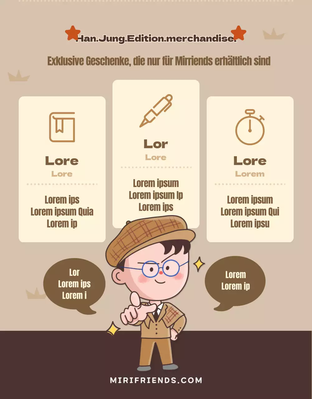 Die Einführung der niedlichen braunen und gelben MyriFriends Supporter