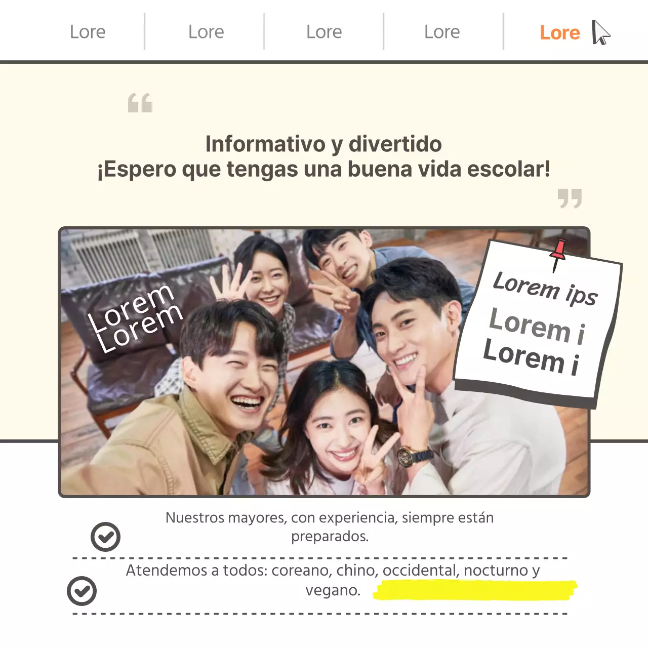 Tarjeta amarilla de consejos escolaresDiseño de noticias