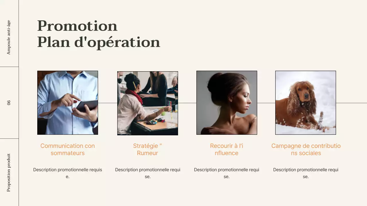 Dossier sur les produits cosmétiques avec des accents orange