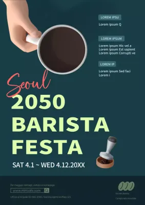 Promuovere un festival dei baristi del caffè verde semplice